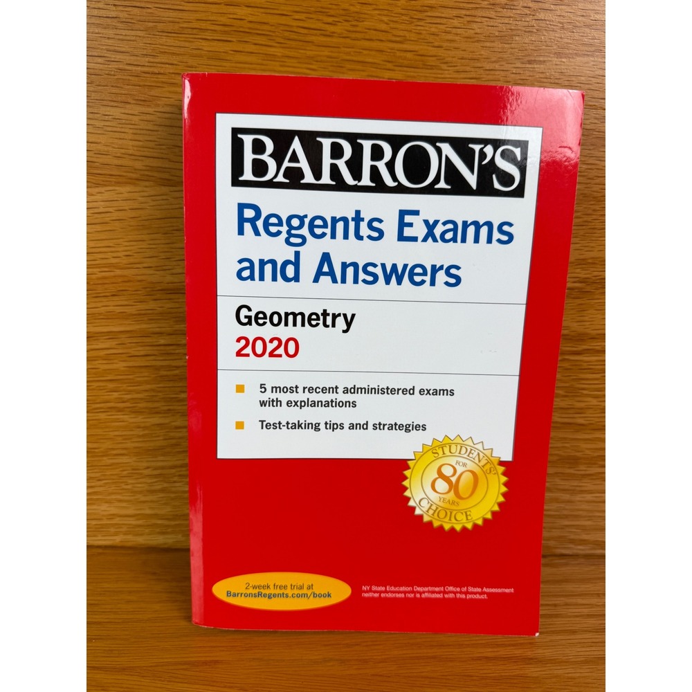BARRON'S Regents Exams and Answers Geometry 2020 Study Guide Red Paperback